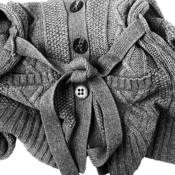 Joie Cardigan Sweater CASHMERE WOOL Shawl Collar Gray Button Closure & Belt - Picture 7 of 14